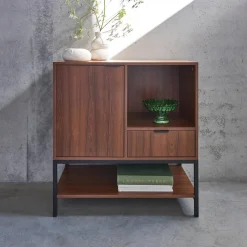 80cm walnut sideboard with 2 drawers