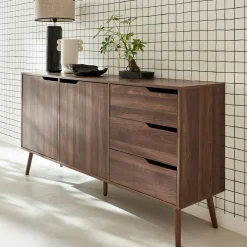 160cm walnut wood-effect sideboard