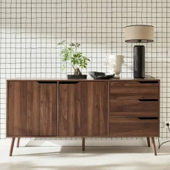 160cm walnut wood-effect sideboard