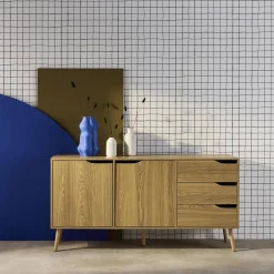160cm walnut wood-effect sideboard