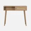 100cm wood and cane rattan console table