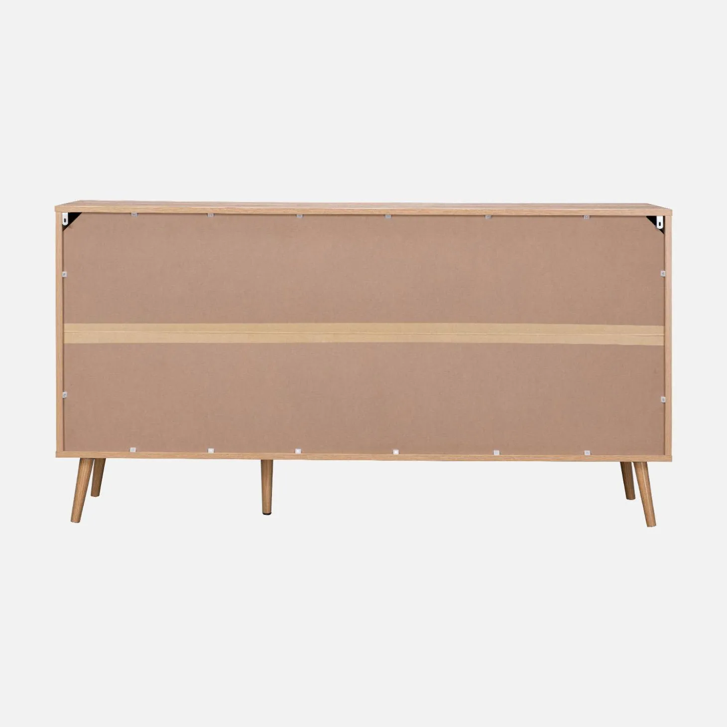 150cm wood and rounded cane rattan sideboard