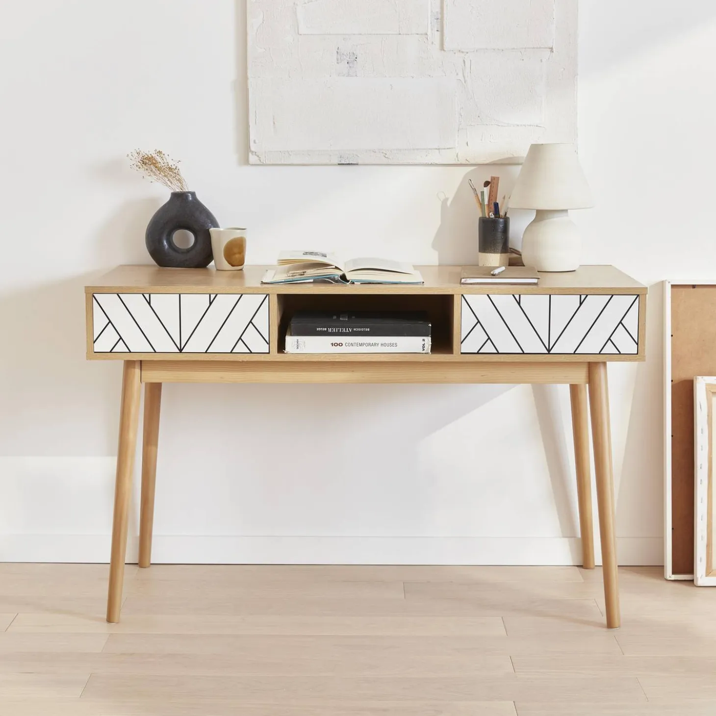 120cm wood-effect console table
