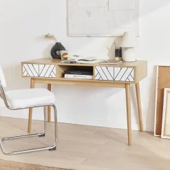 120cm wood-effect console table