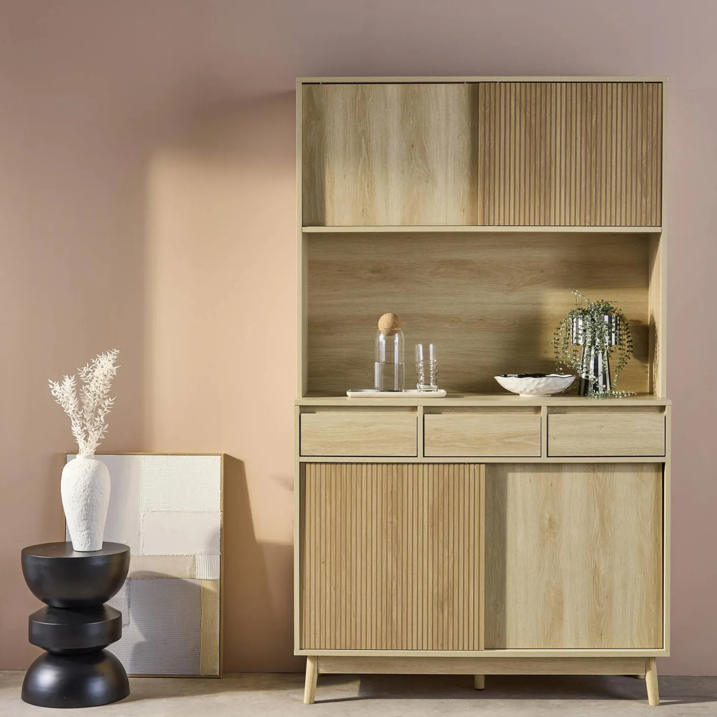 110cm wooden buffet with 3 drawers