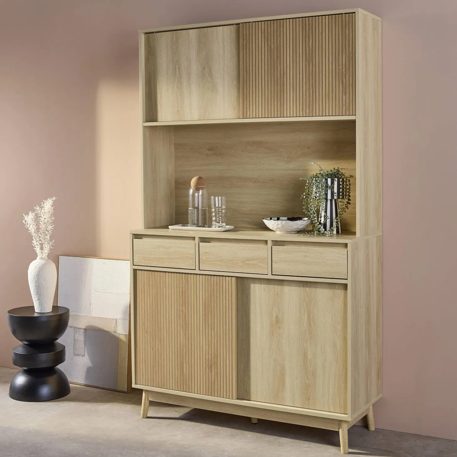 110cm wooden buffet with 3 drawers