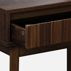 60cm wooden effect dresser with a rounded mirror and 1 drawer