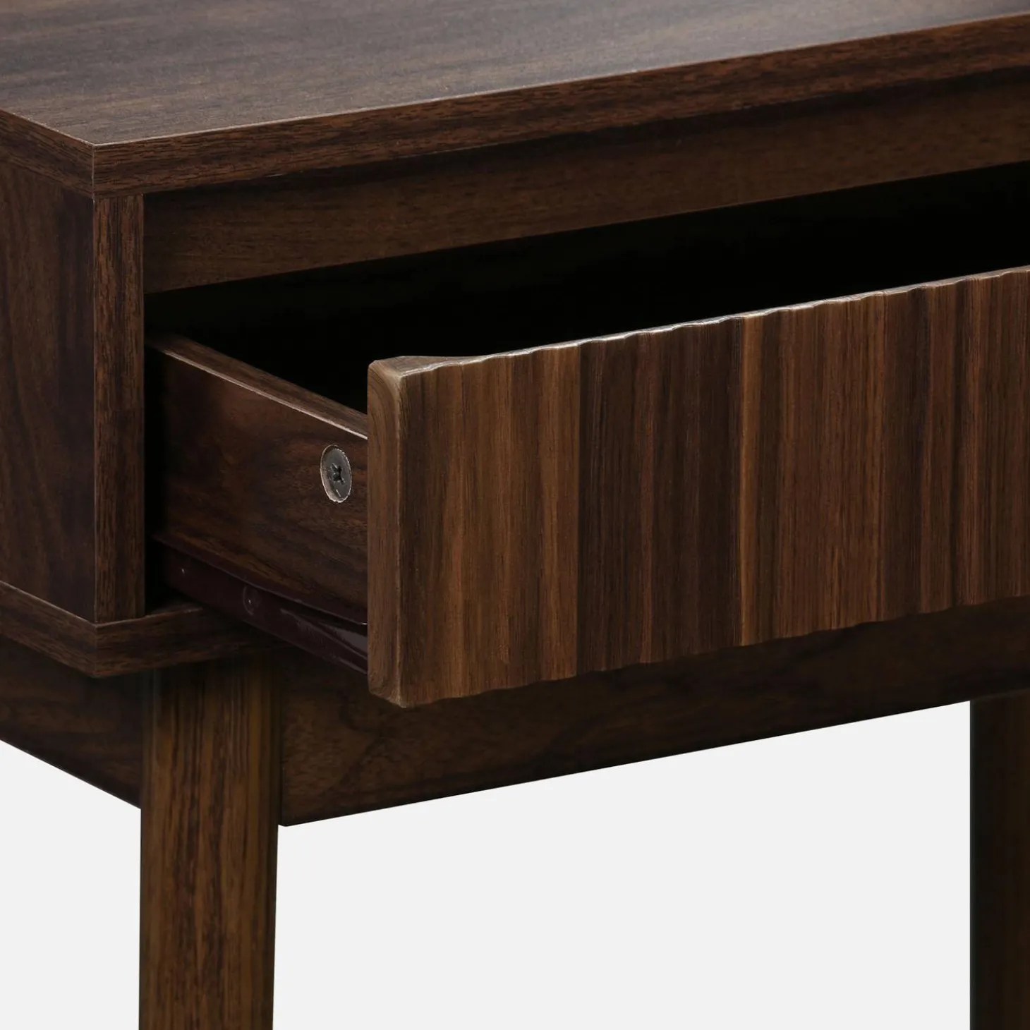 60cm wooden effect dresser with a rounded mirror and 1 drawer