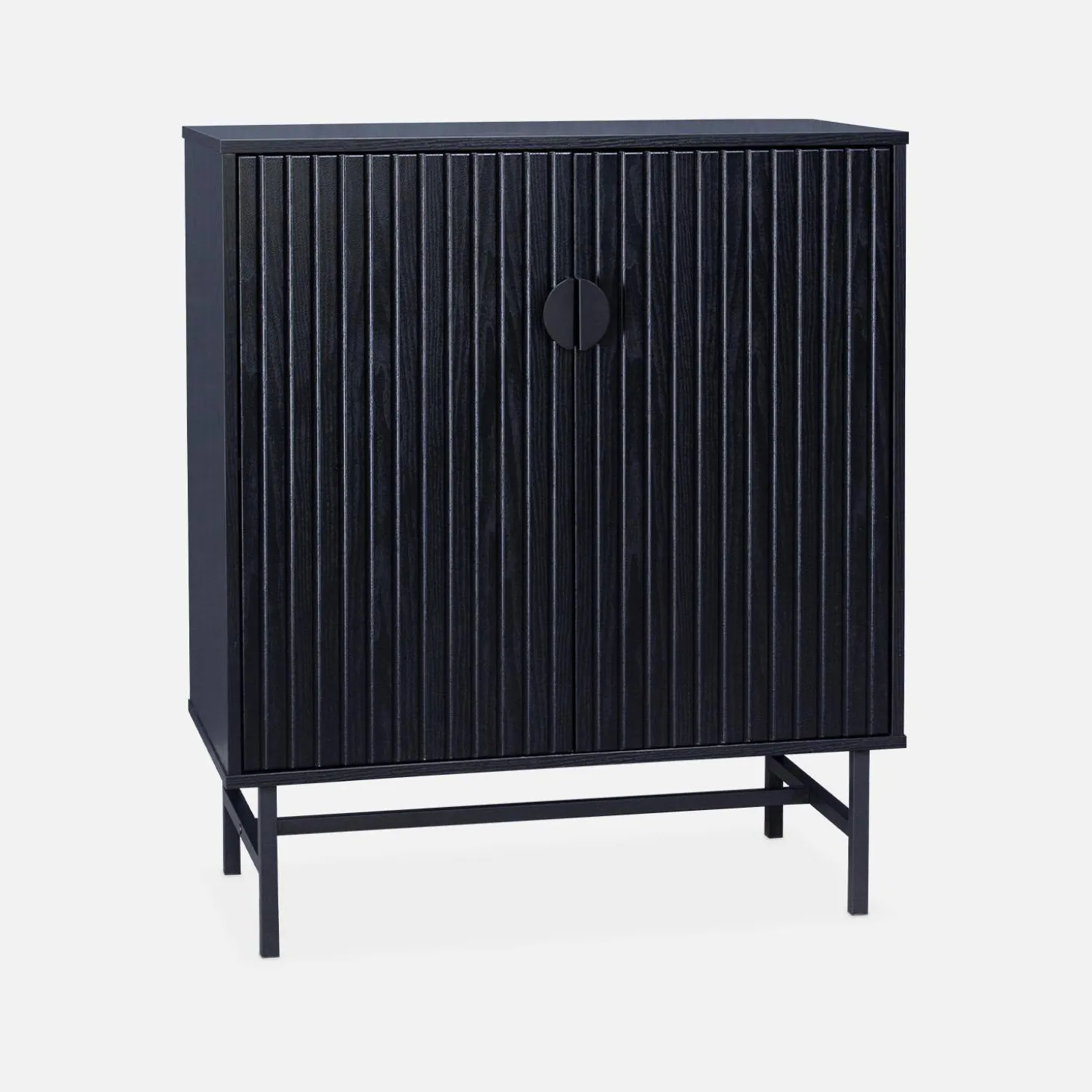 83.5cm wooden-effect sideboard with black grooves