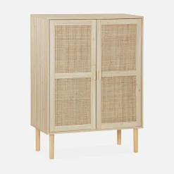 80cm woven rattan storage cabinet