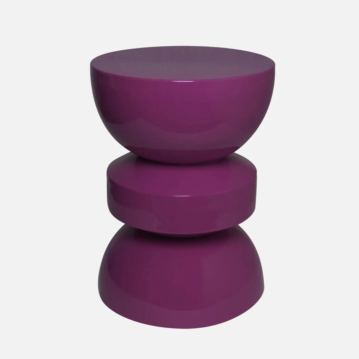 Coffee table, side table, bedside table, metal with glossy finish
