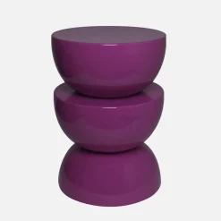 Coffee table, side table, bedside table, metal with glossy finish