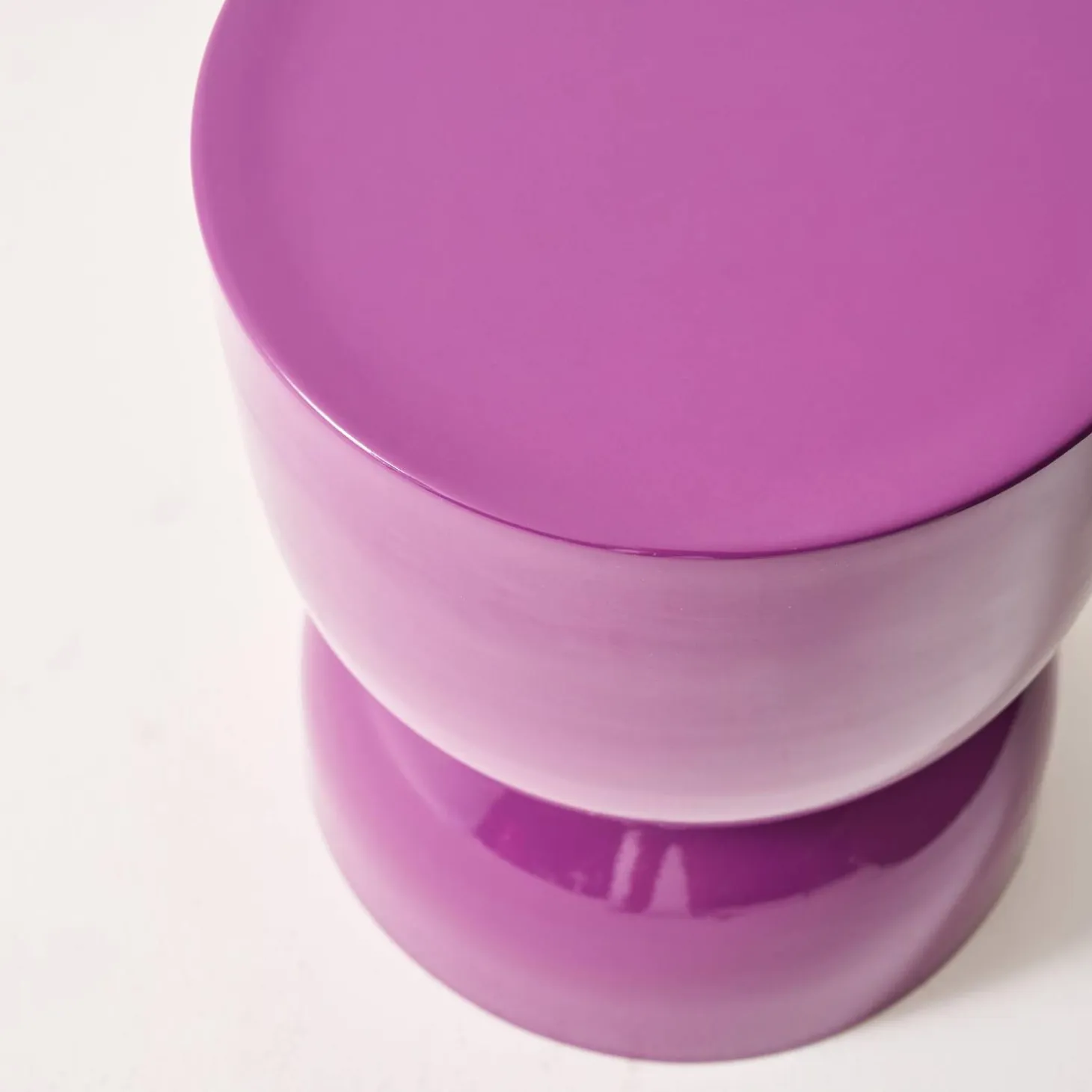 Coffee table, side table, bedside table, metal with glossy finish