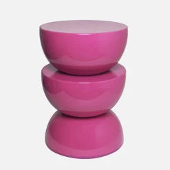 Coffee table, side table, bedside table, metal with glossy finish