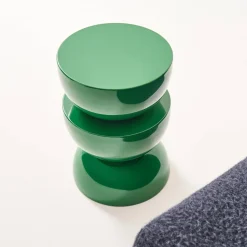 Coffee table, side table, bedside table, metal with glossy finish