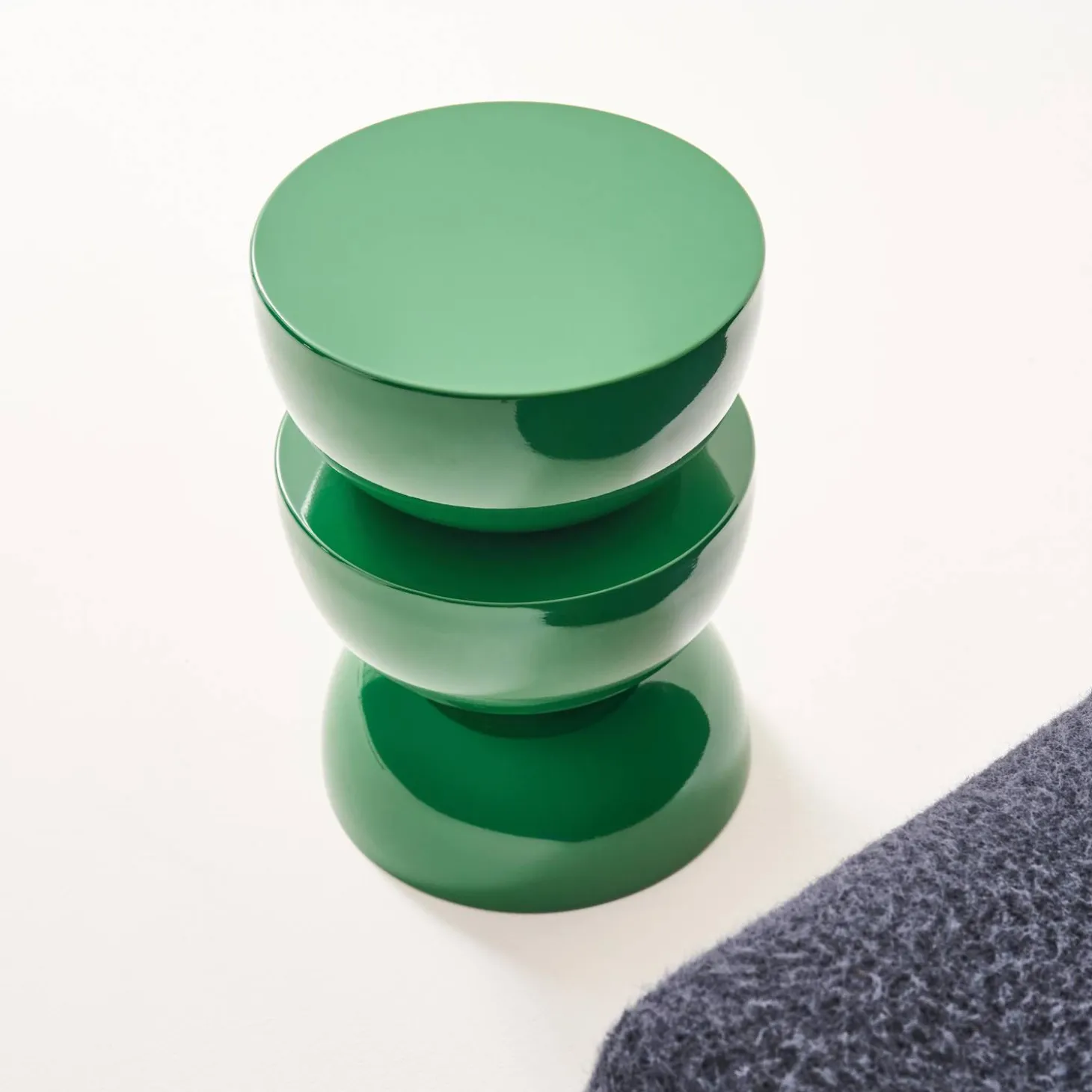 Coffee table, side table, bedside table, metal with glossy finish