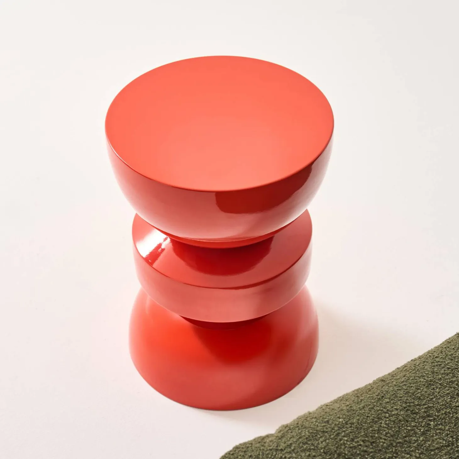 Coffee table, side table, bedside table, metal with glossy finish