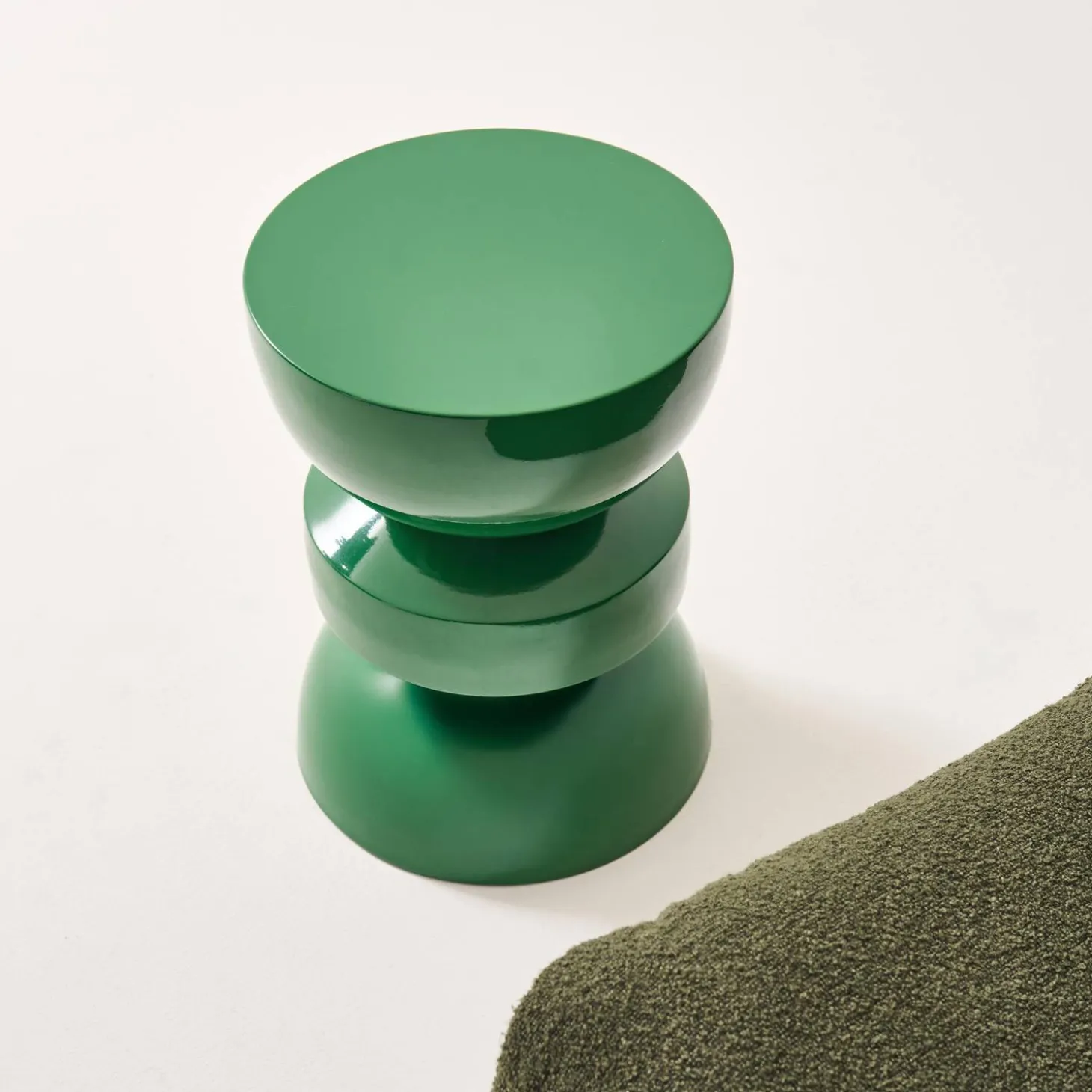 Coffee table, side table, bedside table, metal with glossy finish