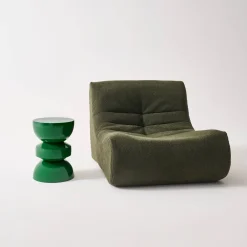 Coffee table, side table, bedside table, metal with glossy finish