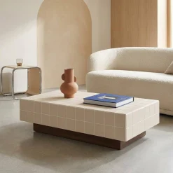 Coffee table with cement tile effect