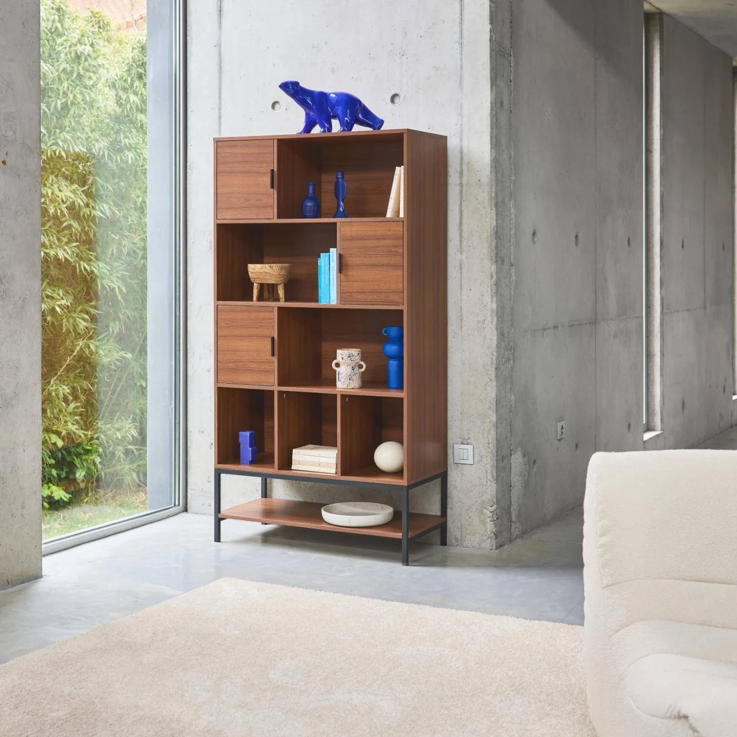 9-compartment bookcase