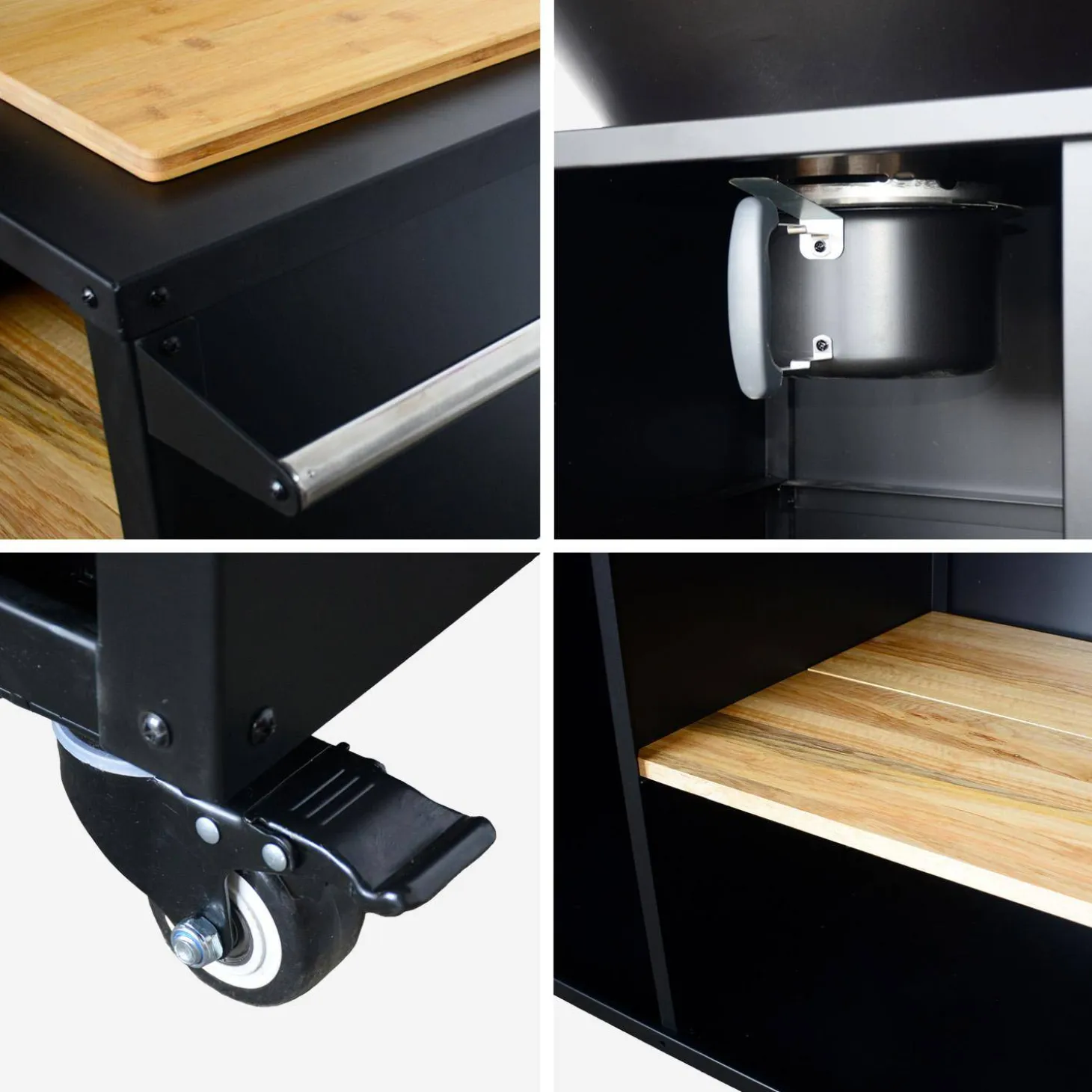 Cooking brazier Ø80cm, sideboard with storage spaces
