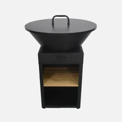 Cooking brazier Ø81.5cm with cooking grate, storage space, and lid