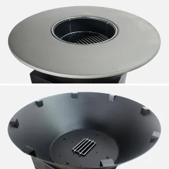 Cooking brazier Ø81.5cm with cooking grate, storage space, and lid