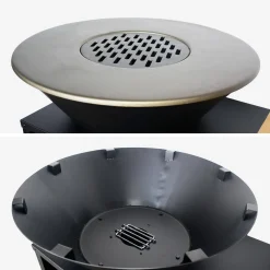 Cooking brazier Ø80cm with cooking grill, storage space and lid