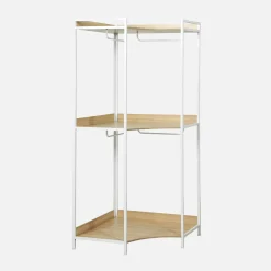 Corner wardrobe module with 4 wardrobes and 2 shelves