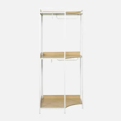 Corner wardrobe module with 4 wardrobes and 2 shelves