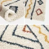 Cream, blue and orange Berber pattern interior rug