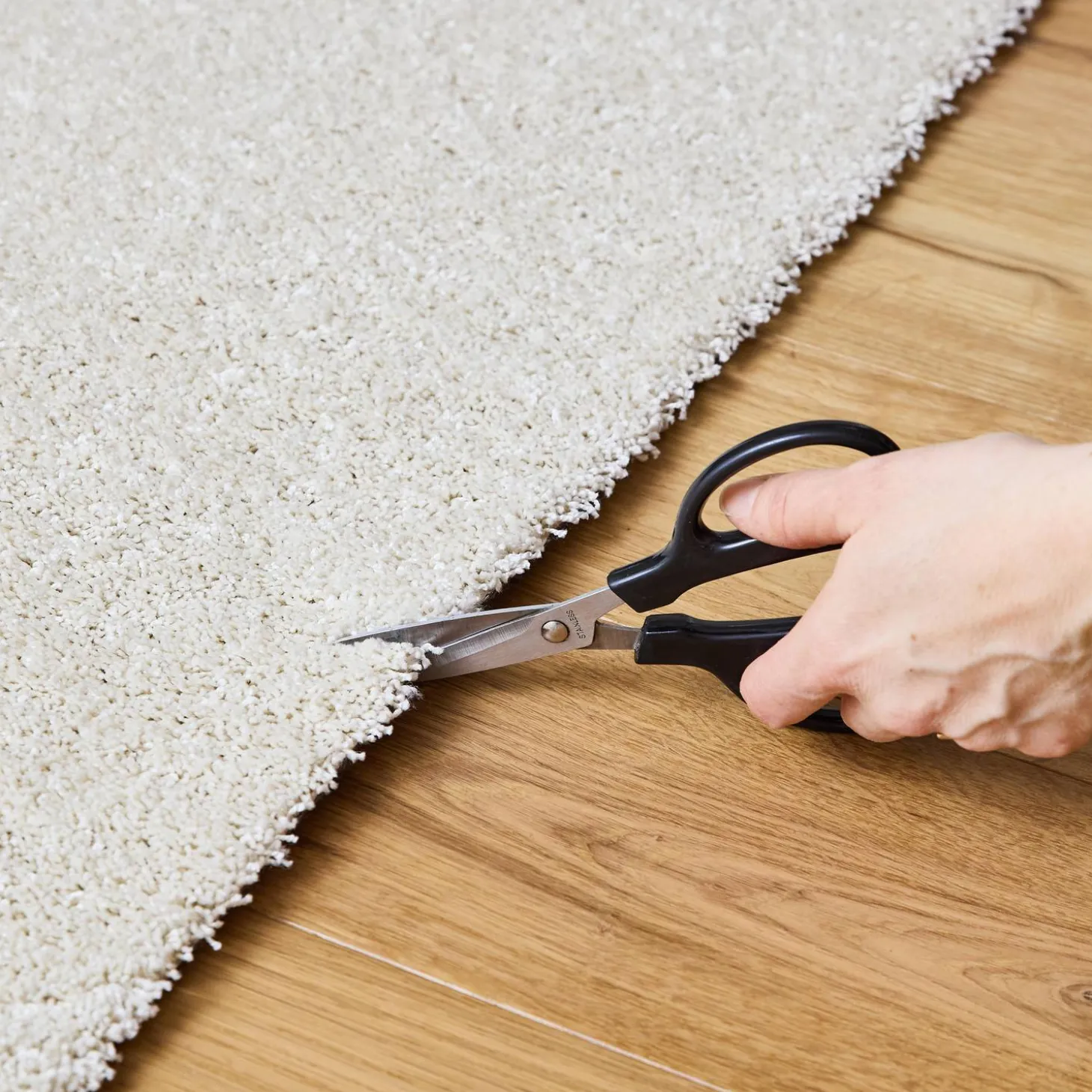 Cream boucle washable interior rug