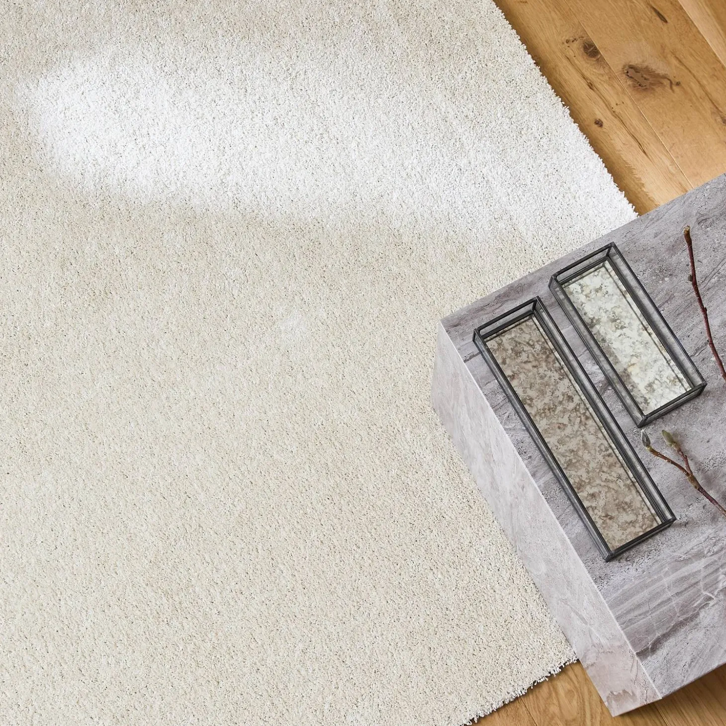 Cream boucle washable interior rug