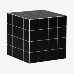 Cubic coffee table, side table with cement tile effect, 40x40x40 cm