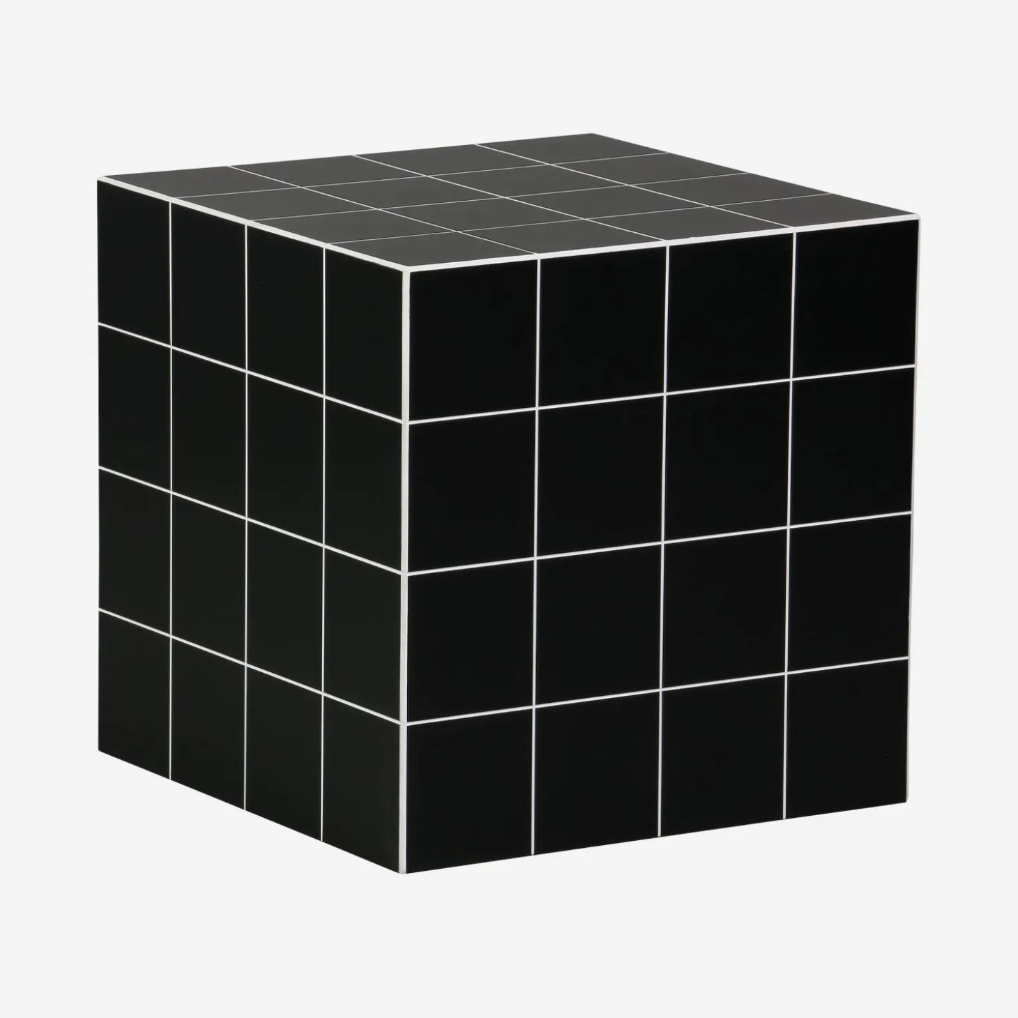 Cubic coffee table, side table with cement tile effect, 40x40x40 cm