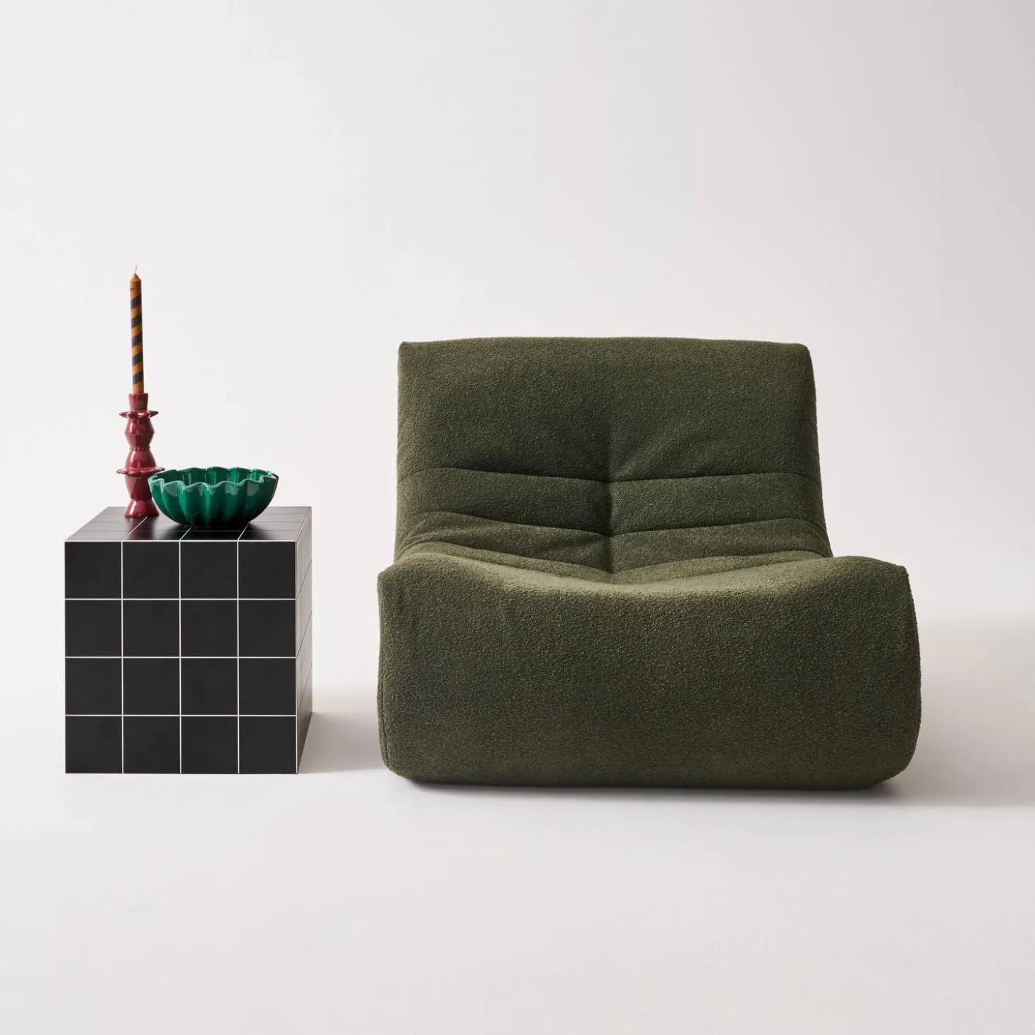 Cubic coffee table, side table with cement tile effect, 40x40x40 cm
