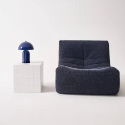 Cubic coffee table, side table with cement tile effect, 40x40x40 cm