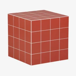 Cubic coffee table, side table with cement tile effect, 40x40x40 cm