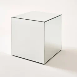 Cubic mirror coffee table, side table, bedside table, 40 cm cubic mirror