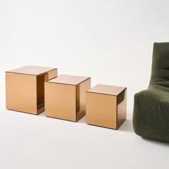 Cubic mirror coffee table, side table, bedside table, 30 cm cubic mirror