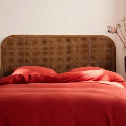 Dark rattan and cane headboard