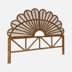 Dark rattan headboard