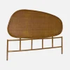 Dark rattan headboard