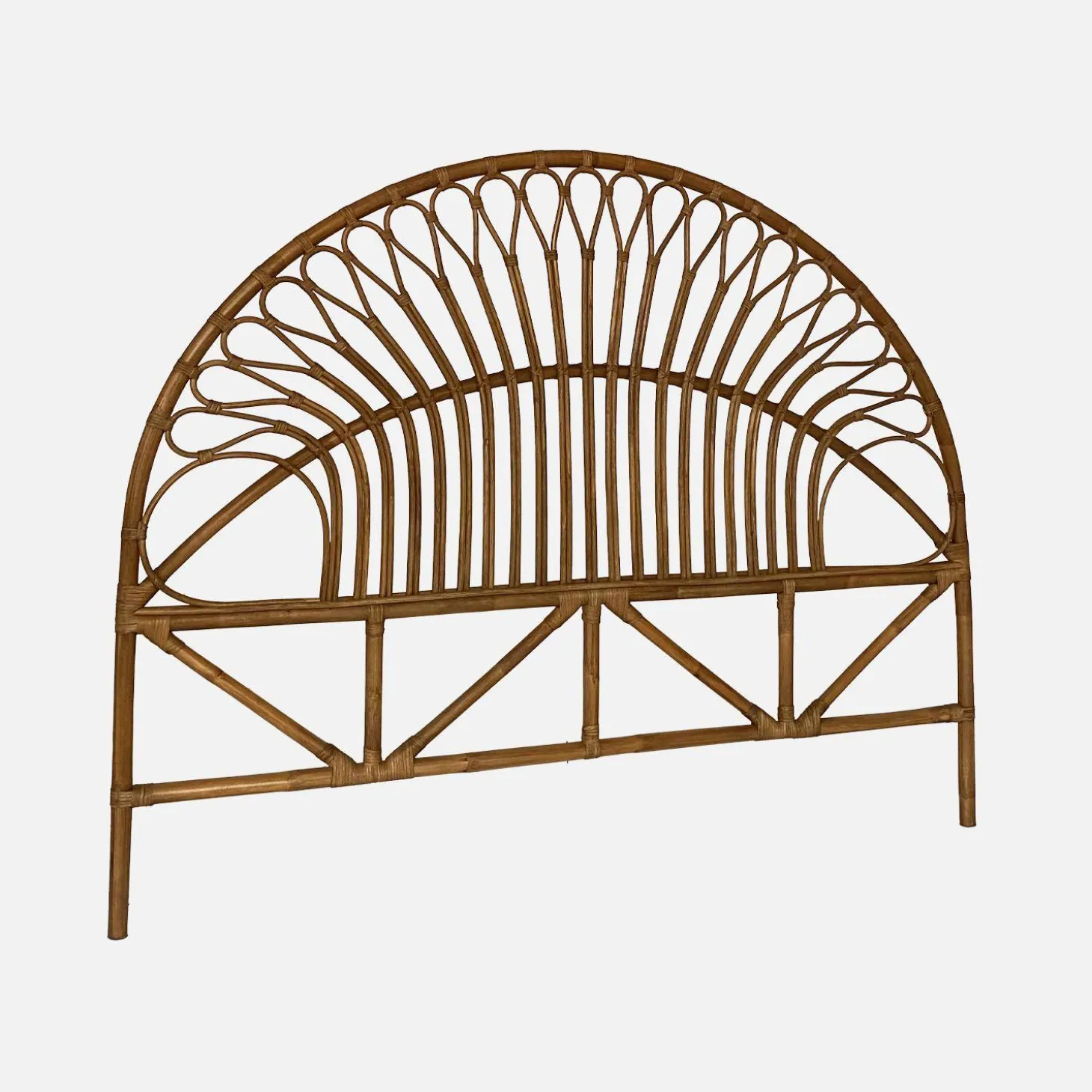 Dark rattan headboard