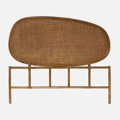 Dark rattan headboard