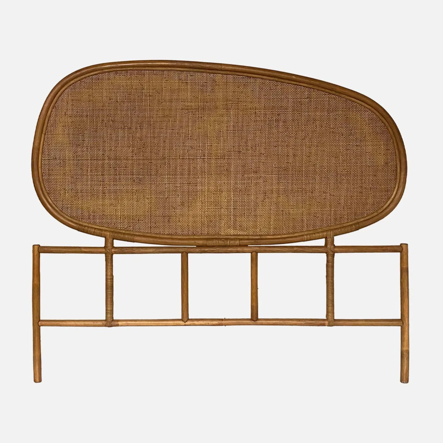 Dark rattan headboard