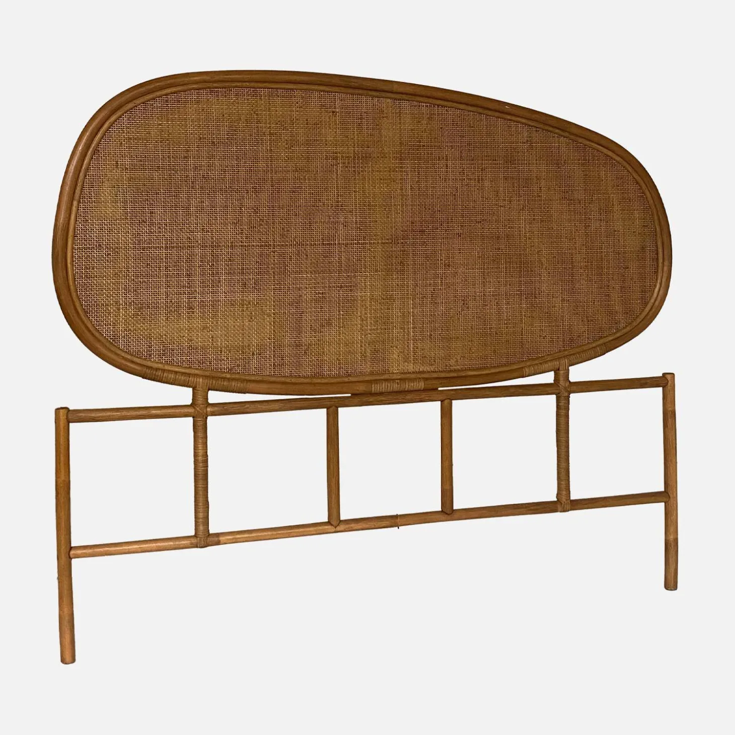 Dark rattan headboard
