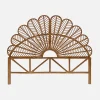 Dark rattan headboard