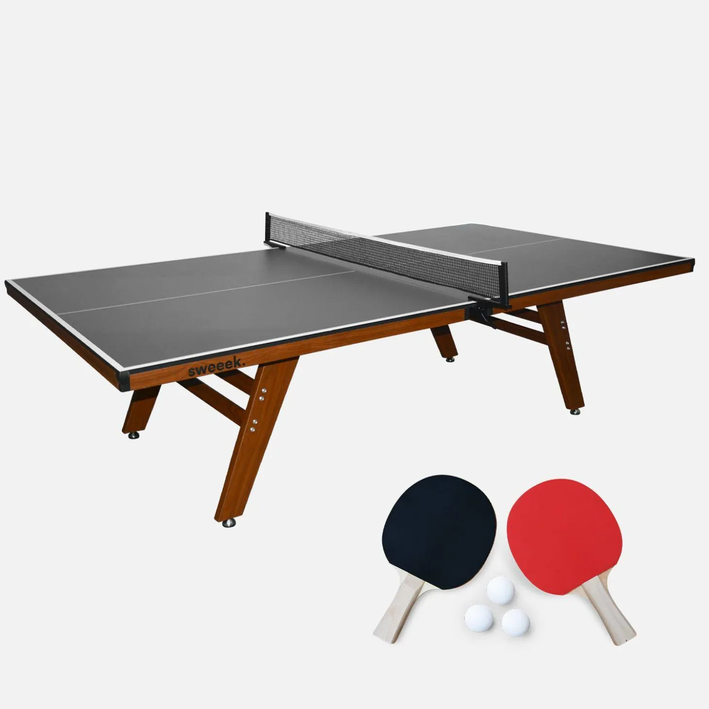 Deluxe indoor table tennis table with 2 bats and 3 balls